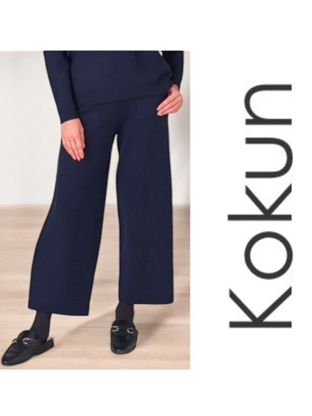 Kokun Solid Wide Leg Pants Sz Large